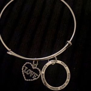 Silver Expandable Bracelet with Charm